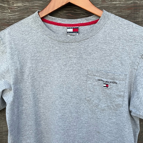 Tommy Hilfiger Short Sleeve Pocket Tee, Heather Gray | L - Picture 2 of 7